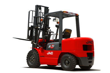 3 톤 JAC 디젤 엔진 지게차 상승 고도 3M - 6M Isuzu 엔진 빨간색
